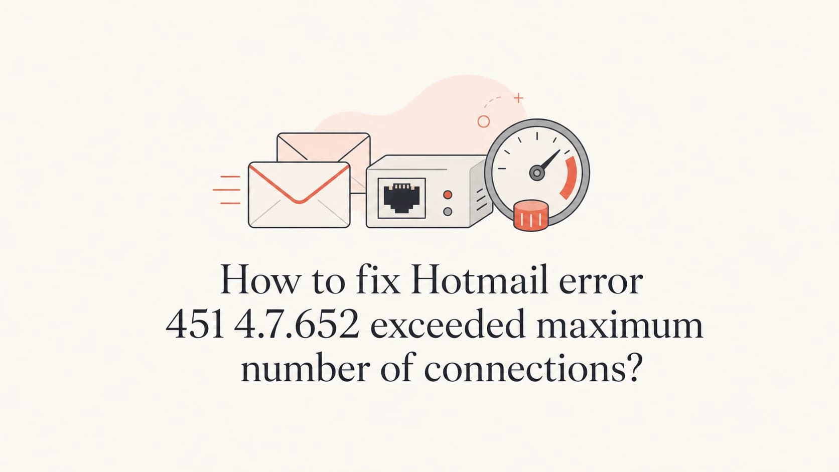 Hotmail 451 connection limit error shown as a mail queue throttle.