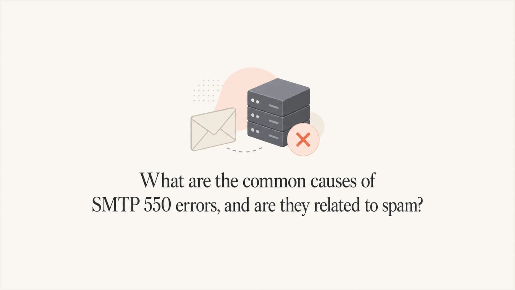 SMTP 550 rejection shown as a mail server refusing a message.