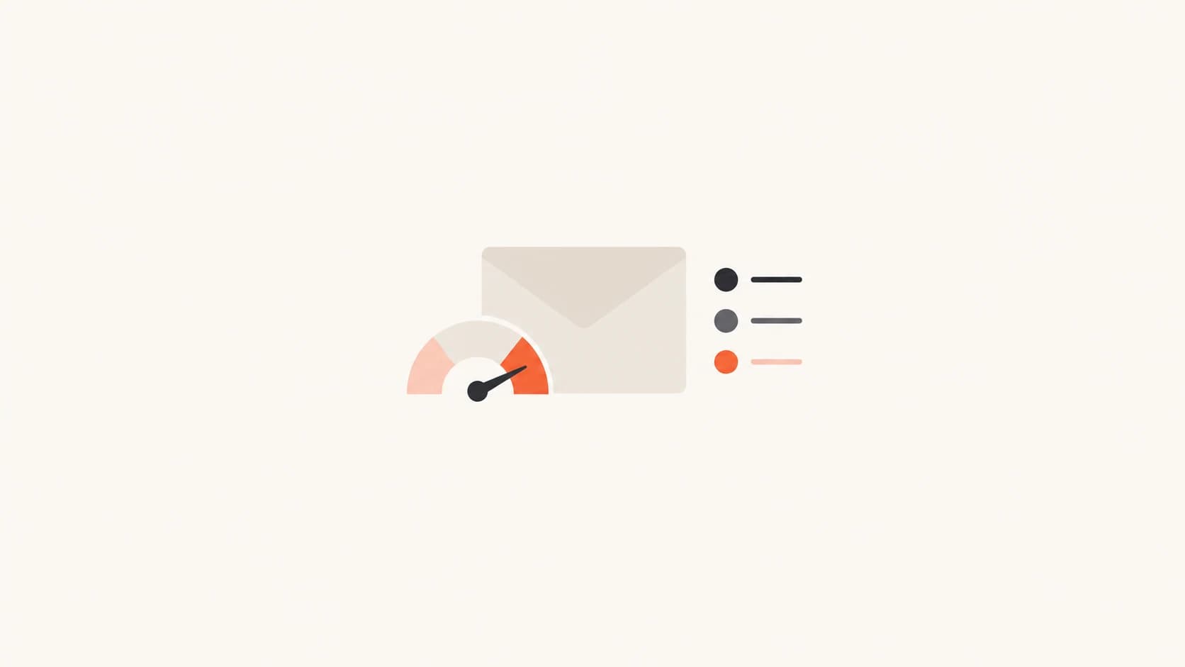 A calm editorial thumbnail showing an email reputation gauge and message icon.