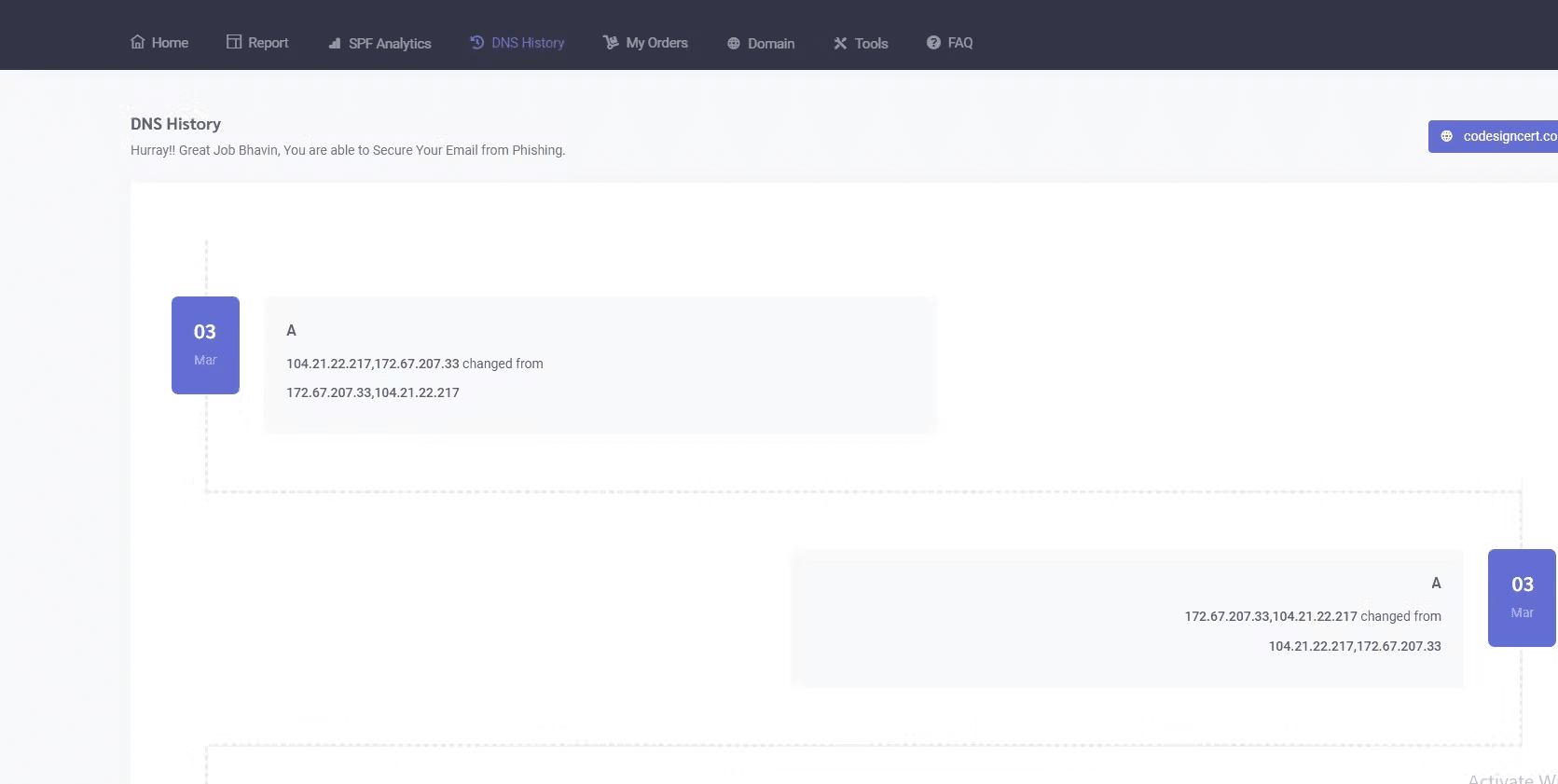 First comparison image